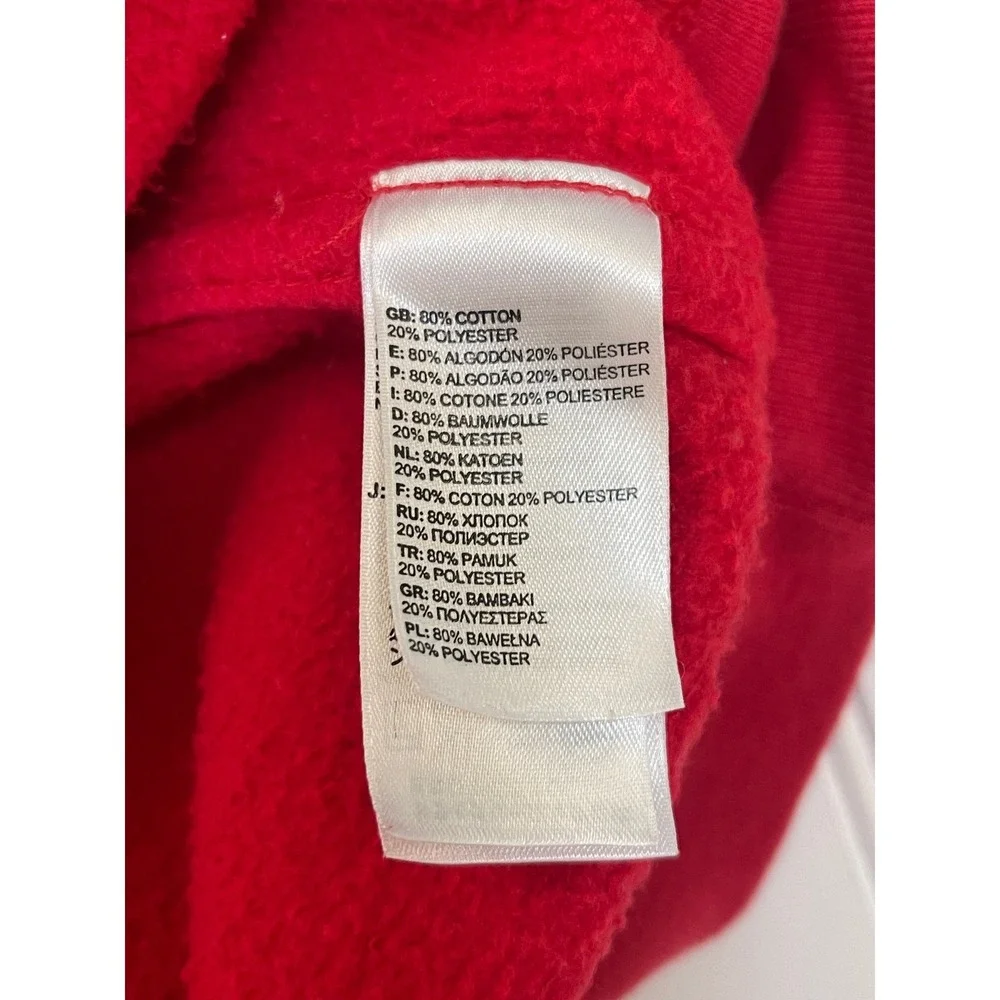 The North Face Mens Half Dome Pullover Hoodie Red Large Logo Sweatshirt L‎